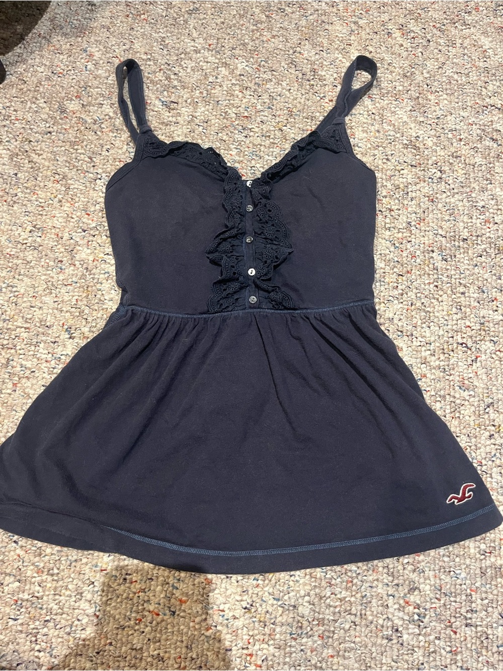 Hollister Black Lace-Trim Tank Top